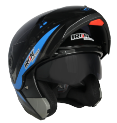 CASCO ABATIBLE IRON RACING TALLA M DOBLE MICA DOT TAURUS AZUL/NEGRO