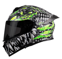 CASCO KOV ABATIBLE THUNDER TALLA S TOXIC COLOR GRIS MATE (FLUORESCENTE)