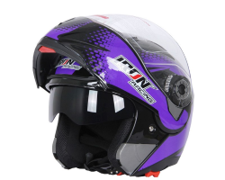 CASCO IRON RACING ABATIBLE TALLA M DOT VIRGO VIOLETA/NEGRO