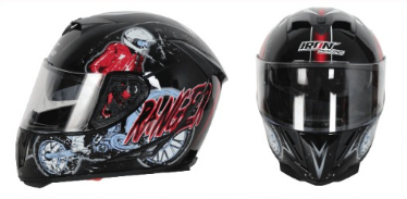 CASCO IRON RACING CERRADO TALLA L IR-310 PILOTO LOCO COLOR NEGRO DOT