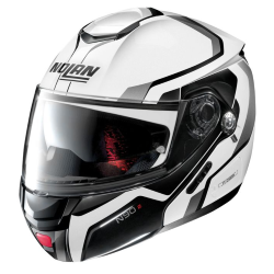 CASCO NOLAN ABATIBLE N90-2 TALLA L MERIDIANUS 31N-COM COLOR NEGRO/BCO