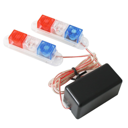 JGO LUZ ESTROBO COLOR BCO/AZUL Y ROJO