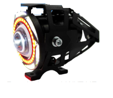 FARO AUXILIAR COLOR NEGRO LUZ BLANCA DOBLE ANILLO ROJO/ESTROBO WKT-U7 EXPLORADORA