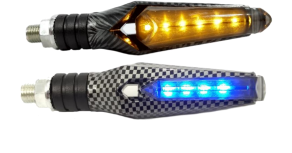 JGO DIRECCIONAL WKT-TL-29 CARBON 2W LUZ AMARILLA/AZUL SEÑALERO