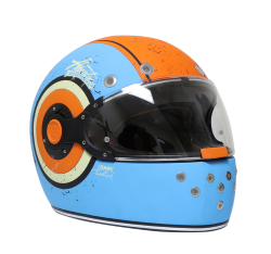 CASCO SMK CERRADO RETRO TALLA M MA571 COLOR AZUL/NARANJA