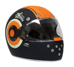 CASCO SMK CERRADO RETRO TALLA L MA271 COLOR NEGRO/NARANJA