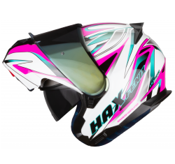 CASCO HAX ABATIBLE AMATITA FENIX TALLA S COLOR BLANCO/ROSA