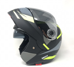 CASCO IRON RACING ABATIBLE TALLA L IR-105 COLOR NGO MATE/NEON VERDE