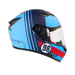 CASCO SHAFT CERRADO SH545 TALLA M MUSTANG COLOR AZUL/ROJO