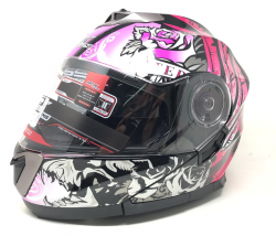 CASCO IRON RACING ABATIBLE TALLA S IR-160 ROSE DOT