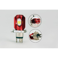 FOCO LED H4 LUZ BLANCA 12-85V CUERPO ROJO