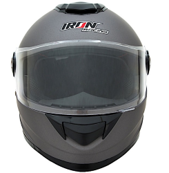 CASCO IRON RACING CERRADO TALLA M TITANIUM MATE PLATA IR-5001