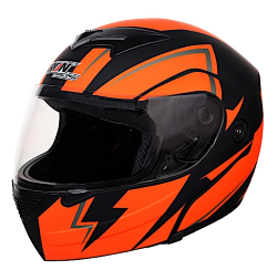 CASCO IRON RACING ABATIBLE TALLA M IR108 RELAMPAGO COLOR NARANJA MATE