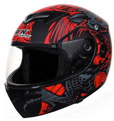 CASCO IRON RACING ABATIBLE TALLA L IR108 DRAGON COLOR ROJO MATE