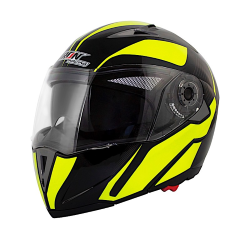 CASCO IRON RACING ABATIBLE TALLA L COLOR NEGRO/AMARILLO DOT