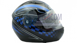 CASCO ABATIBLE DOBLE MICA IRON RACING DOT RAPIDO AZUL TALLA S