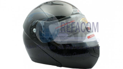 CASCO ABATIBLE DOBLE MICA IRON RACING DOT CAPTAIN NEGRO BRILLO TALLA L