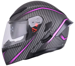 CASCO IRON RACING ABATIBLE TALLA S IR-121 DARK PHOENIX COLOR FIBRA/VIOLETA MATE