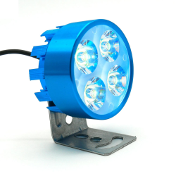 FARO REDONDO 4 LED LUZ BLANCA ALTA/BAJA Y ESTROBO COLOR AZUL