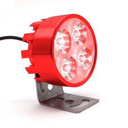 FARO REDONDO 4 LED LUZ BLANCA ALTA/BAJA Y ESTROBO COLOR ROJO