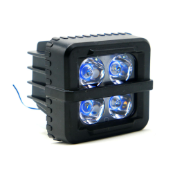 FARO AUXILIAR CUADRADO 4 LED LUZ BLANCA C/ ALTA/BAJA Y ESTROBO