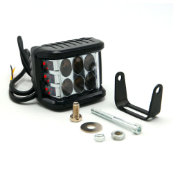 FARO CUADRADO 6 LED LUZ BLANCA AZUL Y ROJA C/ ALTA/BAJA Y ESTROBO