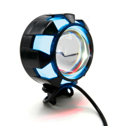 FARO AUXILIAR LED REDONDO LUZ BLANCA CONTORNO AZUL