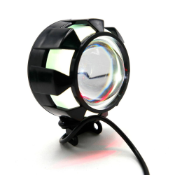 FARO AUXILIAR LED REDONDO LUZ BLANCA CONTORNO ROJO