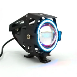 FARO AUXILIAR LED LUPA Y OJO DE ANGEL AZUL LUZ BLANCA C/ ALTA/BAJA Y ESTROBO