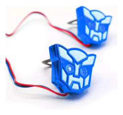 FARO AUXILIAR LED TIPO ROBOT CON LUZ AZUL C/ ESTROBO CARCASA AZUL