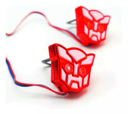 FARO AUXILIAR LED TIPO ROBOT CON LUZ ROJA C/ ESTROBO CARCASA ROJA