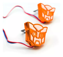 FARO AUXILIAR LED TIPO ROBOT CON LUZ NARANJA C/ ESTROBO CARCASA NARANJA