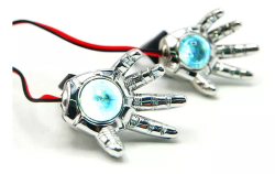 FARO AUXILIAR LED LUZ BLANCA TIPO MANO CARCASA PLATA
