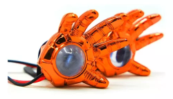 FARO AUXILIAR LED LUZ NARANJA TIPO MANO CARCASA NARANJA
