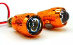 FARO AUXILIAR LED LUPA TIPO CILINDRO C/ ESTROBO COLOR NARANJA