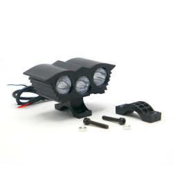 FARO AUXILIAR LED TIPO AGUILA 3 LEDS LUZ BLANCA C/ ALTA/BAJA Y ESTROBO