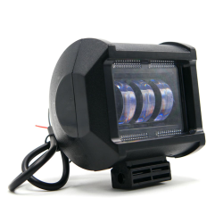 FARO AUXILIAR 3 LED LUPA LUZ BLANCA CONTORNO AZUL C/ ALTA/BAJA Y ESTROBO
