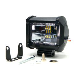 FARO AUXILIAR 6 LED LUZ BLANCA CONTORNO AZUL C/ ALTA/BAJA Y ESTROBO
