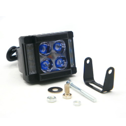 FARO AUXILIAR CUADRADO 4 LED LUZ BLANCA LATERALES AZUL Y ROJO C/ ESTROBO