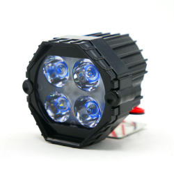 FARO AUXILIAR REDONDO 4 LED LUZ BLANCA C/ ALTA/BAJA Y ESTROBO