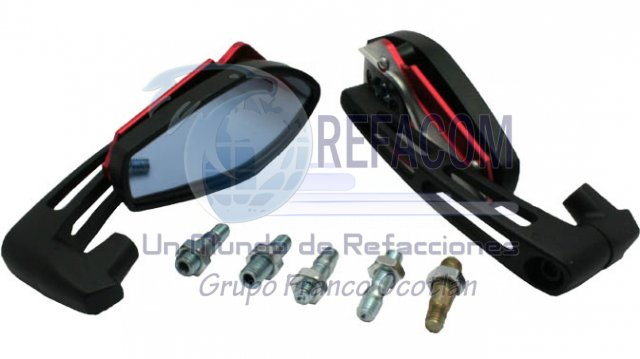 ESPEJO P/MOTO YAMAHA FZ-S ALUMINIO CNC ROJO RETROVISOR
