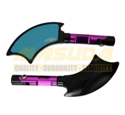 ESPEJO DECORATIVO IRON RACING HACHA COLOR MORADO RETROVISOR