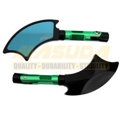 ESPEJO DECORATIVO IRON RACING HACHA COLOR VERDE RETROVISOR