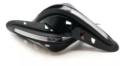 PROTECTOR DE MANIJAS UNIVERSAL C/ LUZ LED AMARILLA SECUENCIAL COLOR NEGRO