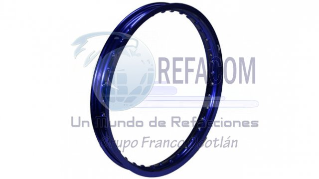 RIM CROMADO MASUDA ALTA RESISTENCIA 1.60 X 18 36H 9G AZUL