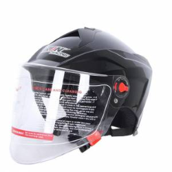 CASCO IRON RACING 3/4 C/MICA TORNASOL COLOR NEGRO MSD-309