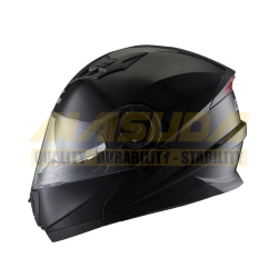 CASCO IRON RACING ABATIBLE IR-190 TALLA M COLOR NEGRO BRILLO C/ LUZ LED