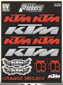 PLANTILLA DE CALCOMANÍA KTM COLOR ROJO