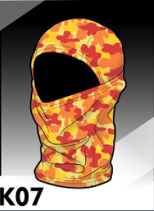 BALACLAVA DE MANCHITAS COLOR NARANJA Y AMARILLO