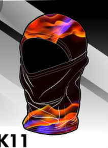 BALACLAVA DE FLAMAS COLOR MORADO Y NARANJA